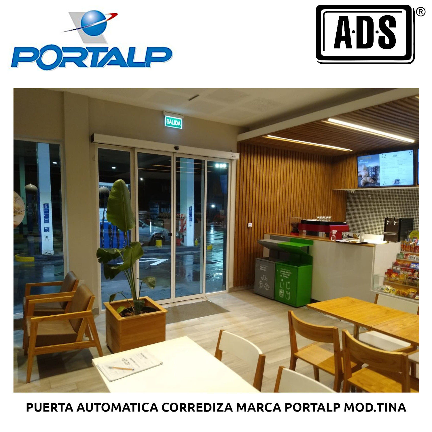 PUERTA AUTOMATICA CORREDIZA MARCA PORTALP MOD.TINA